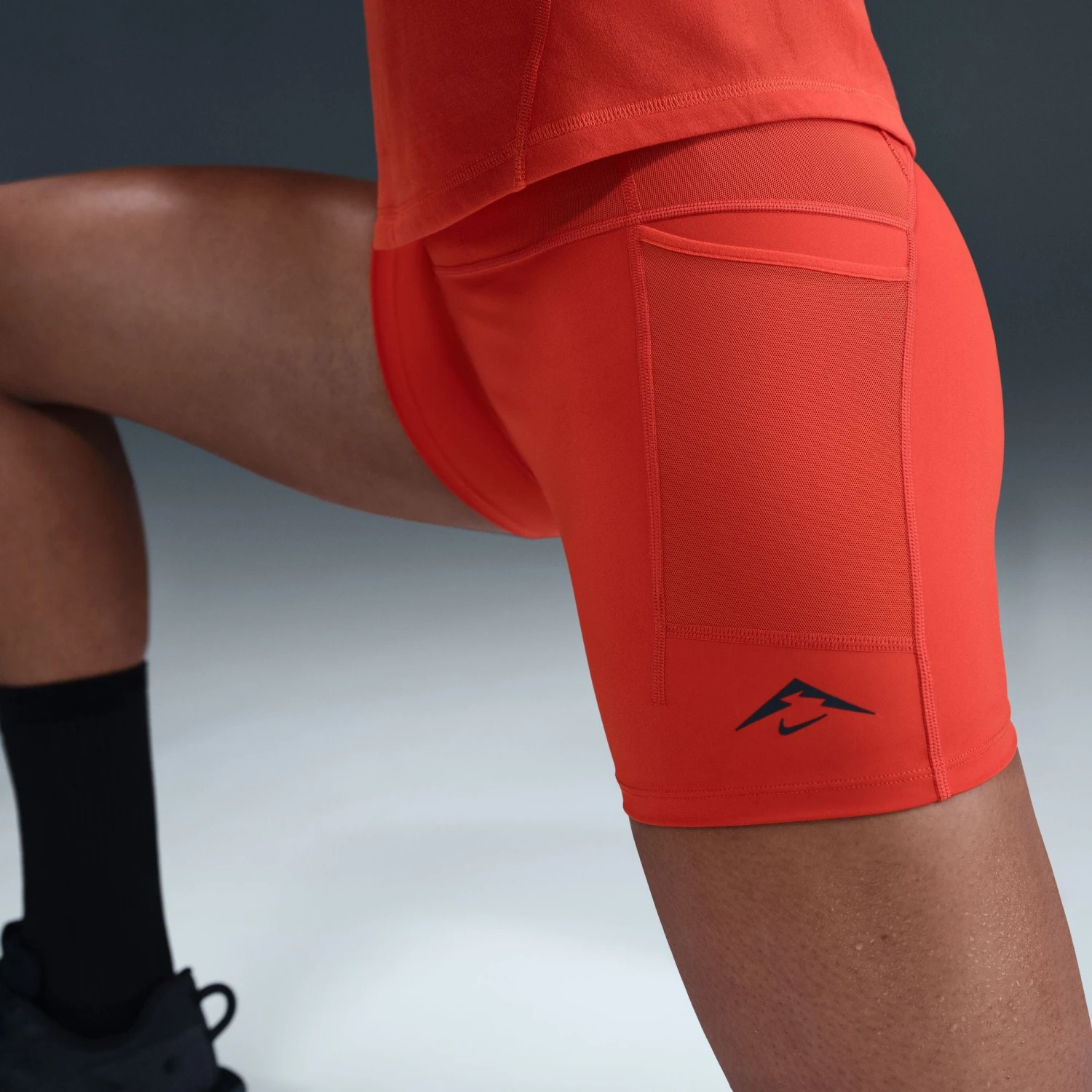 Nike Women's Dri-FIT High-Waisted 4" Tight Running Shorts (633 - Picante Red/Black) 4 Nike Women's Dri-FIT High-Waisted 4" Tight Running Shorts (633 - Picante Red/Black) - Image 4