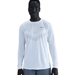 Nike Men's Stride Dri-FIT ADV Long-Sleeve Running Top (100 - White/Reflective Silver)