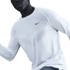 Nike Men's Stride Dri-FIT ADV Long-Sleeve Running Top (100 - White/Reflective Silver) -TCRunning Shop AURORA HV2702 100 PHSYM003 2000