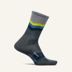 Feetures Unisex Merino 10 Max Cushion Mini Crew (Switchback Gray)