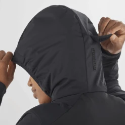 Salomon Women's Light Shell Jacket (Deep Black) 11 Salomon Women's Light Shell Jacket (Deep Black) -TCRunning Shop LC2155200 4 MOD lightshelljkt deepblack hoodadjuster w