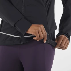 Salomon Women's Light Shell Jacket (Deep Black) -TCRunning Shop LC2155200 6 MOD lightshelljkt deepblack siliconebas w