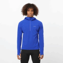 Salomon Men's Sense Aero Hybrid Half-Zip (Surf The Web) -TCRunning Shop LC2290700 0 MOD senseaerohybridhzhoodie surftheweb run m