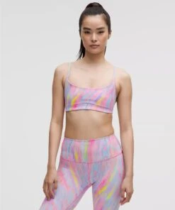 Lululemon Women's Wunder Train Strappy Racer Bra *Light Support, A/B Cup (Prism Marble Multi)