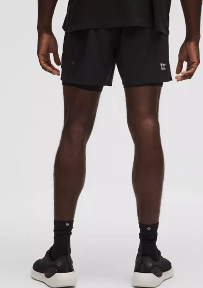 Lululemon Men's Fast And Free Lined Running Short 5" (Black) 2 Lululemon Men's Fast And Free Lined Running Short 5" (Black) - Image 2