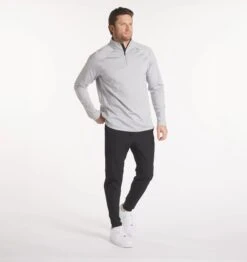 Men's Interlock Quarter Zip (Heather Gray) -TCRunning Shop UNRL 2023 12 11 KB2523