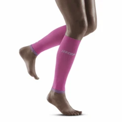 CEP Women's Ultralight Compression Calf Sleeves (Electric Pink/Light Grey)