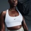 Nike Swoosh Light Support Sports Bra (100 - White/Black)