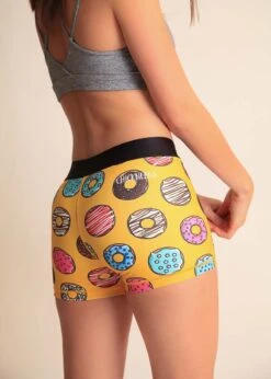 Women's Salty Donuts 3" Compression Shorts -TCRunning Shop chicknlegs womens donuts 3 inch compression spandex shorts side view