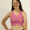 Women's Pink Bolts PWR Crop Top